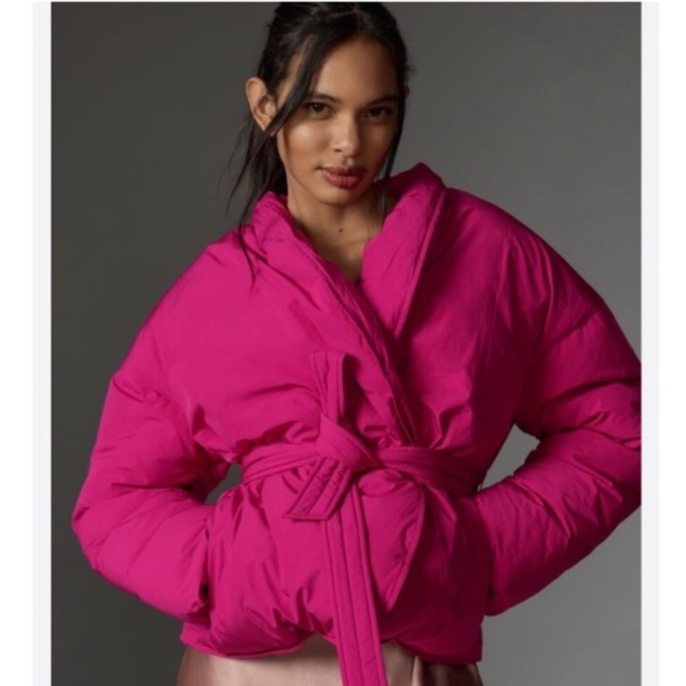 Anthropologie Maeve cocoon puffer pink size small